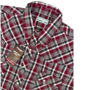 Wrangler Rancher Shirts XLT Mens‎ Plaid Western Pearl Snap Long Sleeve New